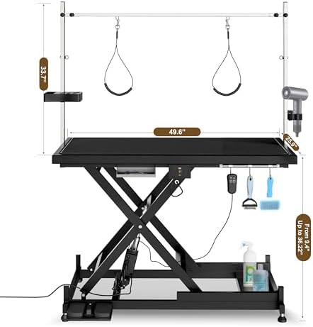Electric Lift Pet Dog Grooming Table, Upgrade 50 Inch Heavy Duty 9'' -36'' - Image 5