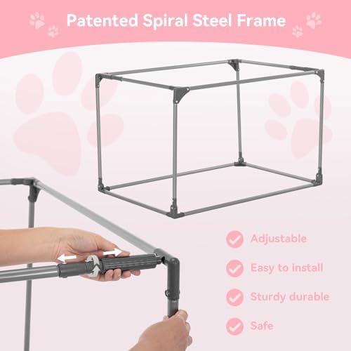 PETSFIT 26" Soft Portable Dog Crate – Patented Spiral Sturdy Frame, Collapsible - Image 3