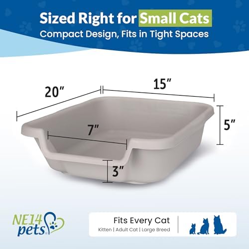 KittyGoHere Senior Cat Litter Box, Small Litter Pan, Small Misty Gray - Image 6
