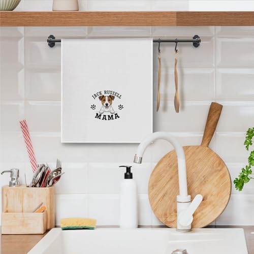 Jack Russell Kitchen Towels, Dog Mama Jack Russell Terrier Gifts - Image 5