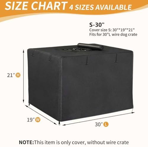 DONORO Dog Crate Cover 30 Inch Waterproof Pet Kennel Cover 600D Heavy Duty Dog - Image 3