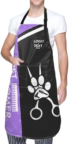 Custom Dog Grooming Apron, Personalized Logo Pet Groomer Apron Smocks - Image 5