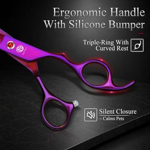 Purple Dragon 8.0 inch Professional Pet Grooming Scissors - Image 3