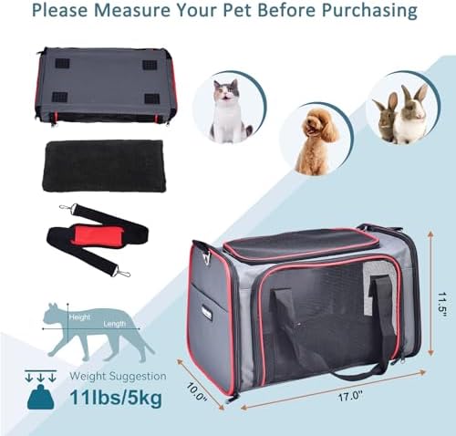 Soft-Sided Kennel Pet Carrier, Airline Approved Travel Handbag - Image 5