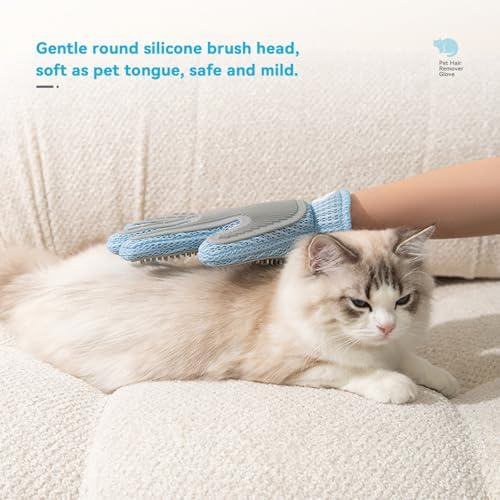 Cat Grooming Gloves, Upgraded 2-in-1 Double-Sided - Image 2
