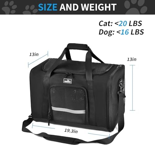 Wakytu Dog Carriers for Small Dogs, Cat Carrier Travel, Expandable, Collapsible - Image 2