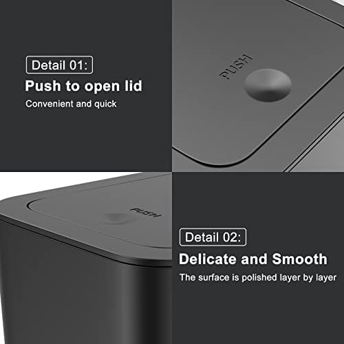 N. NETDOT 3 Pack 10 Liter Small Trash Can - Image 6