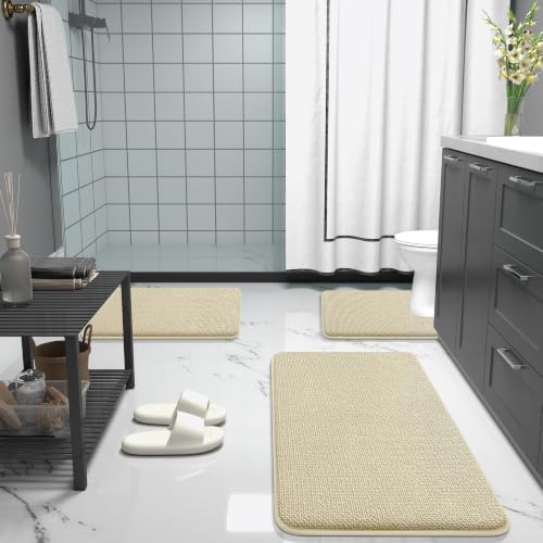 OLANLY Memory Foam Bathroom Runner Rug 47x20, Absorbent Long Bath Mat - Image 6