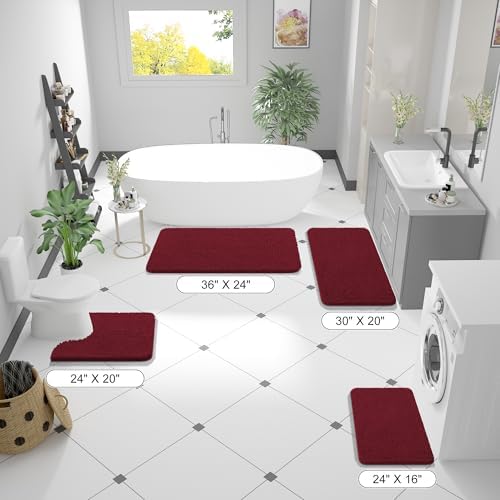 OLANLY Large Bathroom Rugs 70x46, Extra Soft Absorbent Chenille Bath Rugs - Image 2