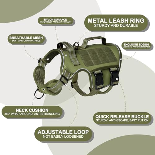 Dog Harness for Large Dogs, No Pull Tactical Vest - Image 5