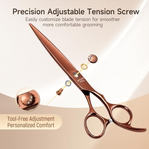 7'' Straight Dog Grooming Scissors 440C Stainless Steel - Image 5