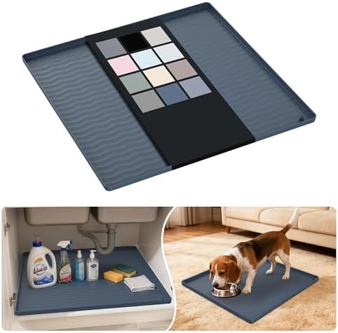 URMONA Waterproof Silicone Under Sink Mat, 19 x 19 in, Flexible Shelf Liner by URMONA