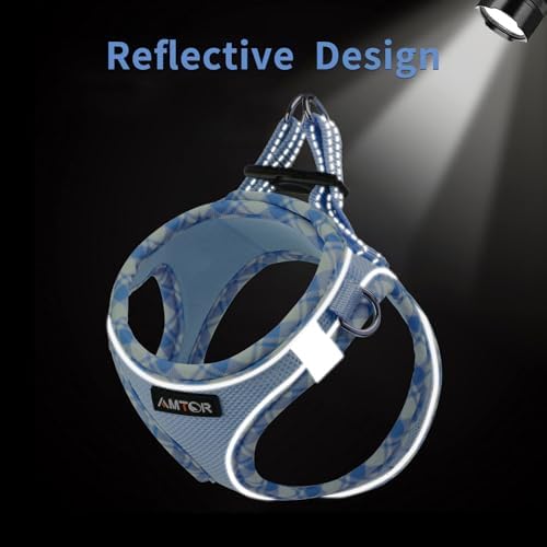 AMTOR Small Dog Harness with Leash Set, No Escape Easy Walk Puppy Harnesses - Image 3