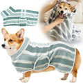 Quick-Dry Dog Bathrobe, Absorbent Striped Pet Towel Coat，Green：XS by Unknown