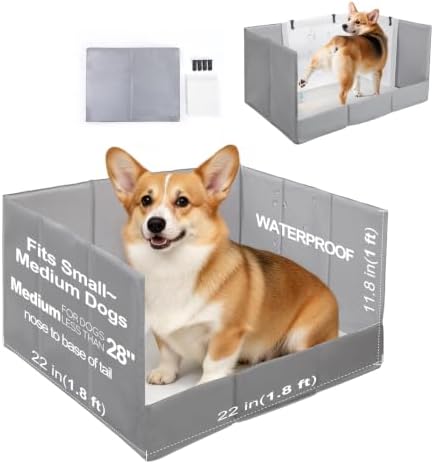 HQ4US 4LEGS Dog Litter Box Indoor High Walls, Puppy Pee Pad Holder Foldable by HQ4US4LEGS