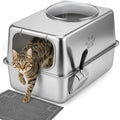 Enclosed Stainless Steel Litter Box by PTLOM