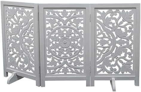 Freestanding Dog Gate 48", Foldable Wooden Pet Barrier - Image 7