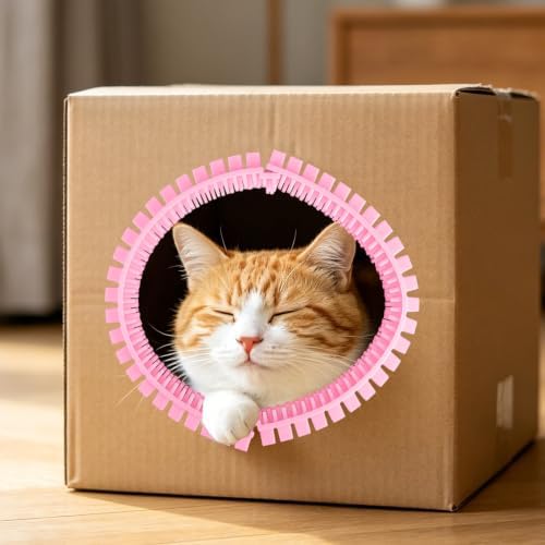 Cat Self Groomer Arch for Cardboard Boxes, DIY Tunnel Self-Grooming Brush Hole by Unknown