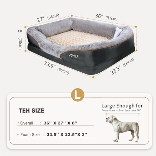 JOYELF Large Memory Foam Dog Bed, Orthopedic Dog Bed & Sofa - Image 2