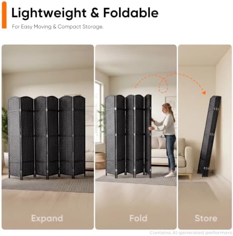 JOSTYLE Outdoor Privacy Screen 6-Panel Folding Room Divider Space Partition - Image 4
