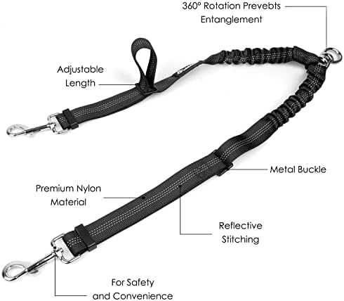 AUTOWT Double Dog Leash, No Tangle 360°Swivel Rotation Reflective Lead - Image 6