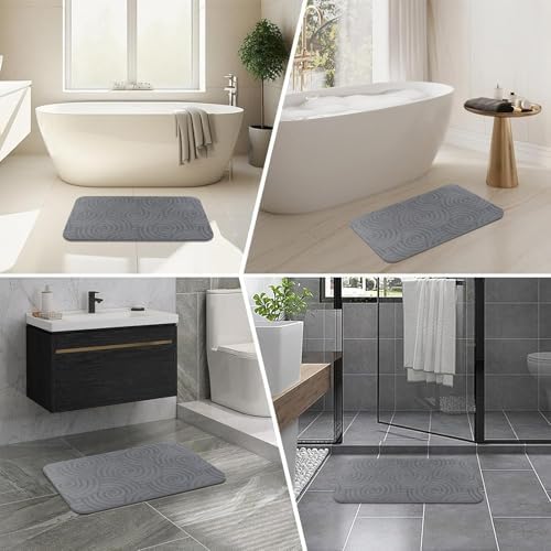 2 Pack Stone Bath Mat Diatomaceous Earth Shower Mat Non-Slip Super Absorbent - Image 6