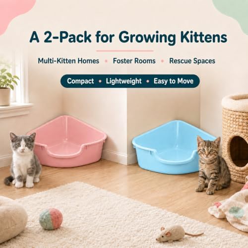 Corner Litter Box, Low Entry Kitten Litter Box - Image 5