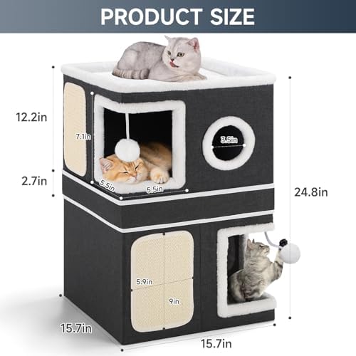 Shikha 2 Story Cat House beds for Indoor Cats - Image 3