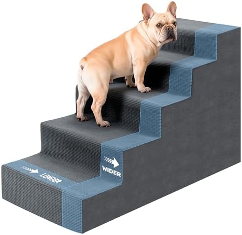 Dog Steps for High Bed, 5-Tier Pet Stairs by Heeyoo