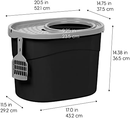 IRIS USA Top Entry Cat Litter Box, Hooded Privacy - Image 2