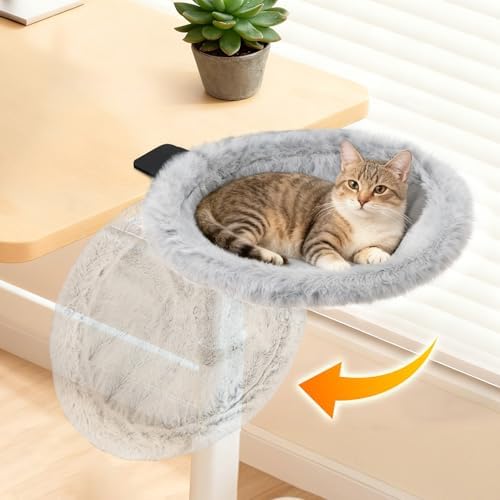 Pawaboo Cat Desk Bed, One-Click Foldable Sunken Cats Hammock up to 40lbs by Pawaboo