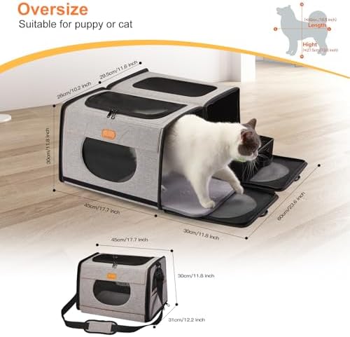 Cat Travel Carrier with Litter Box, Large Cat Carrier - Image 5