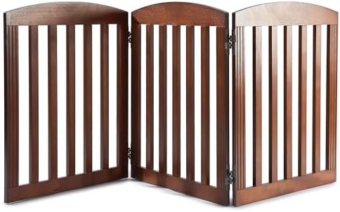 SPIRICH Wooden Freestanding Foldable Dog Gate, Stylish Modern by SpirichLLC