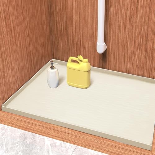 URMONA Waterproof Silicone Under Sink Mat, 22 x 14 in, Flexible Shelf Liner by URMONA