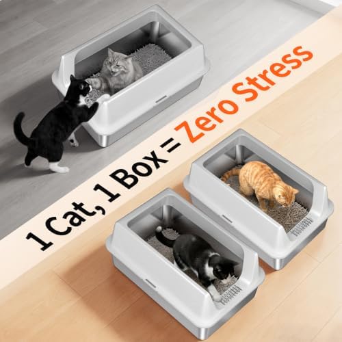 2 Pack XL Stainless Steel Litter Box - Image 4