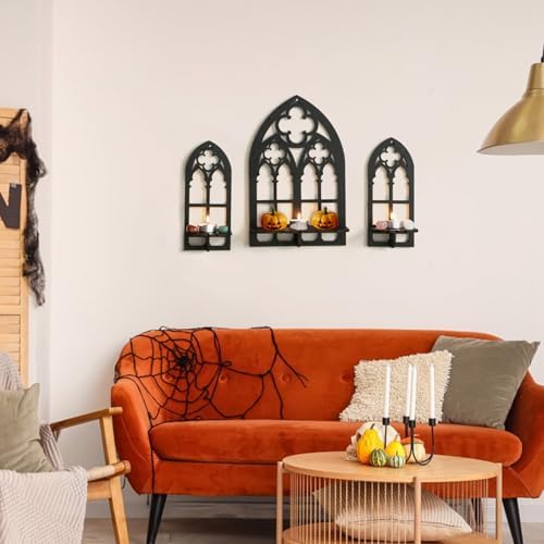 Artilady Crystal Display Shelf Gothic Decor, Wood Floating Shelves Storage - Image 3