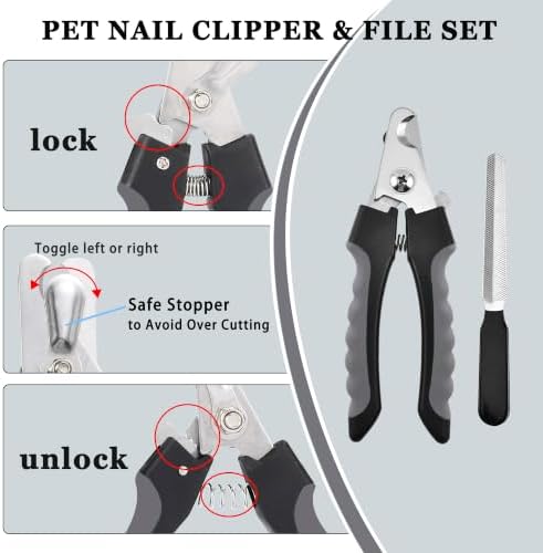 7PCS Dog Grooming Brush Kit for Shedding and Matted Fur, Self-Cleaning Slicker - Image 4