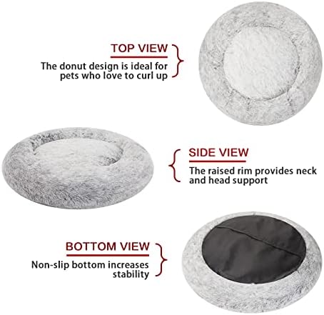 Bedfolks Calming Fluffy Donut Dog Bed - Image 4