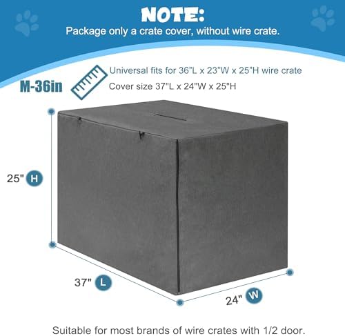 Deblue Grey 36 inches Dog Crate Cover, Heavy Duty Polyester Pet Kennel Covers - Image 2