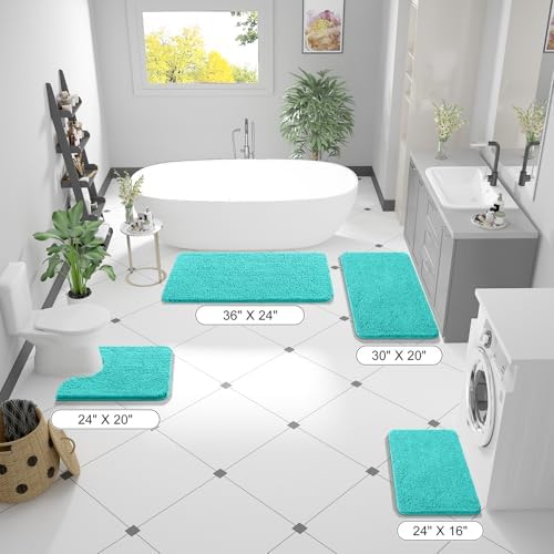 OLANLY Large Bathroom Rugs 70x46, Extra Soft Absorbent Chenille Bath Rugs - Image 2