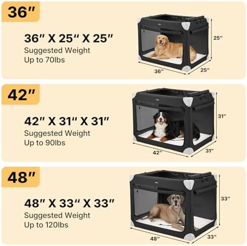 Veehoo 48" Collapsible Dog Travel Crates Portable Dog Kennel - Image 2