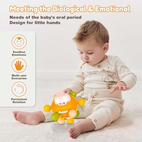 Baby Montessori Sensory Teething Toy 0-6 6-12 Months, Teether Ball & Rattle - Image 2