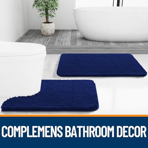 OLANLY Bathroom Runner Rugs 45x27, Extra Soft Absorbent Chenille Bath Rugs - Image 7