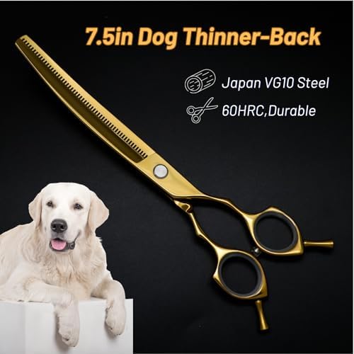 7.5in 25° Curved 56 Teeth Thinning Dog Grooming Scissors - Image 3