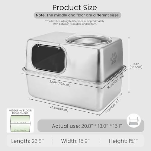 Enclosed Stainless Steel Litter Box - Image 2