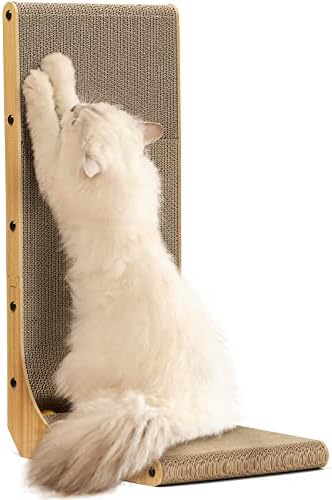 FUKUMARU Cat Scratcher, 26.8 Inch L Shaped Cat Scratch Pad by FUKUMARU