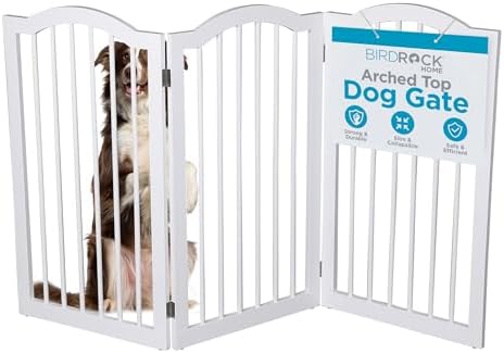 INTERNET'S BEST Arched Top Dog Gate | 3 Panel, and Porch | Portable, Extra Wide by BIRDROCKHOME