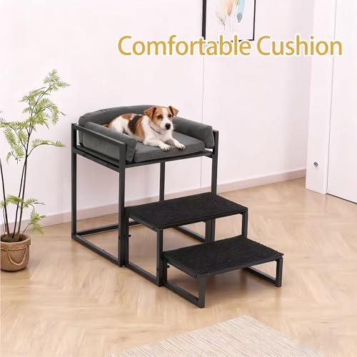 2-in-1 Foldable Pet Steps Window Perch, Iron Cushioned Bed - Image 6