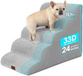 EHEYCIGA Extra Wide Dog Stairs for Large Dogs, 24.4" H Pet Step, Light Grey by EHEYCIGA