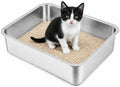 Small Stainless Steel Kitten Litter Box, Low Entry, 15.7 x 11.8 x 4 in by Unknown